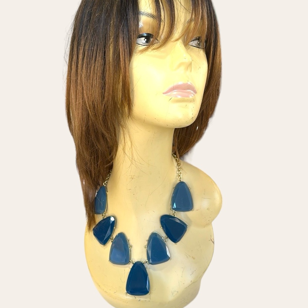 BLUE TRIANGLE LARGE‎ STATEMENT NECKLACE